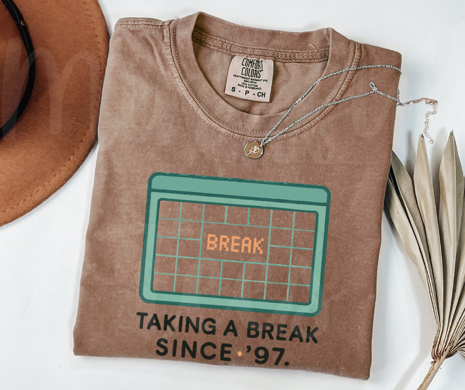 "Taking A Break" Sarcastic Design Friends Inspired Unisex heavyweight t-shirt