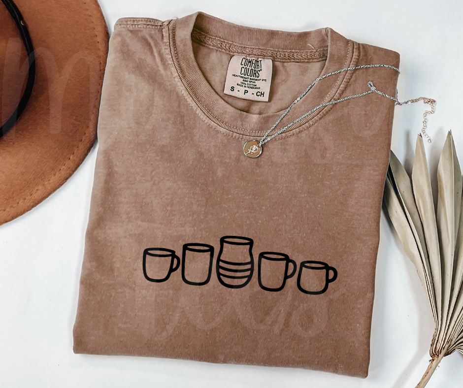 "Little Cups" Funny Design Pottery Clay Hobby Inspired Unisex heavyweight t-shirt