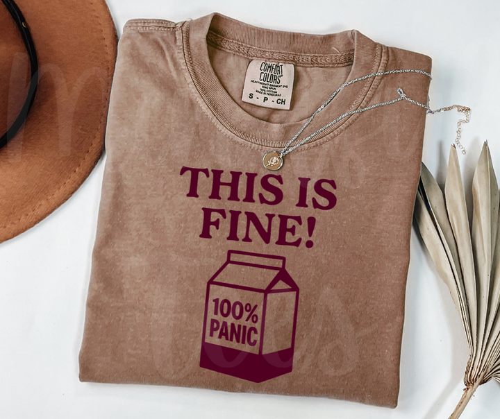 "This Is Fine" Sarcastic Design Unisex heavyweight t-shirt