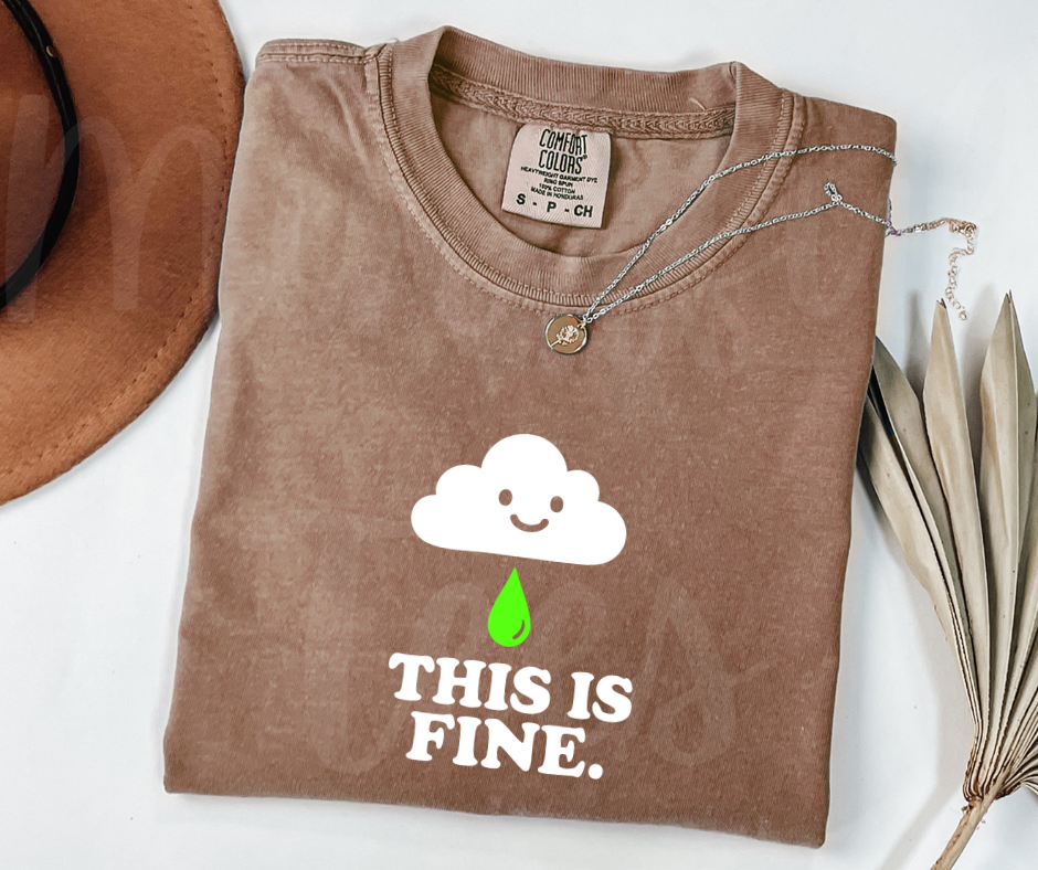 "This Is Fine" Sarcastic Design Unisex heavyweight t-shirt