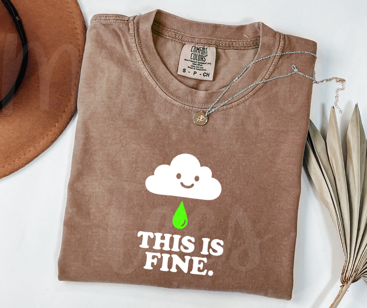 "This Is Fine" Sarcastic Design Unisex heavyweight t-shirt