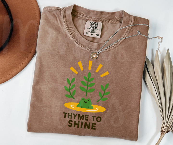 "Thyme to Shine" Funny Plant Lover Tee Design Unisex heavyweight t-shirt