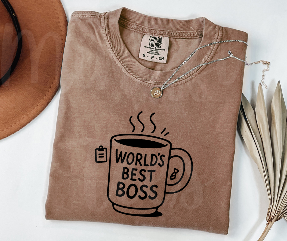 "World's Best Boss" Sarcastic Design The Office Inspired Unisex heavyweight t-shirt
