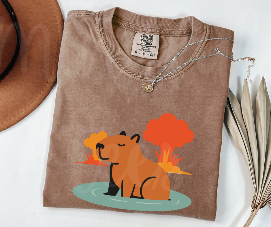 "Explosive Capybara" Sarcastic Design Unisex heavyweight t-shirt