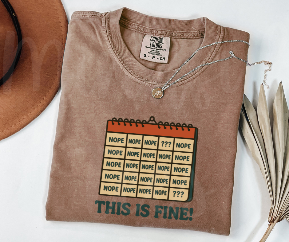 "This Is Fine" Sarcastic Design Unisex heavyweight t-shirt