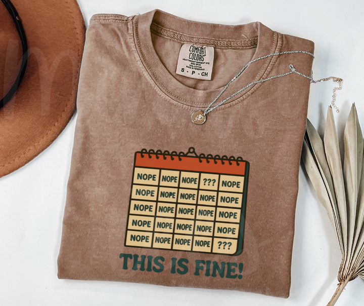 "This Is Fine" Sarcastic Design Unisex heavyweight t-shirt