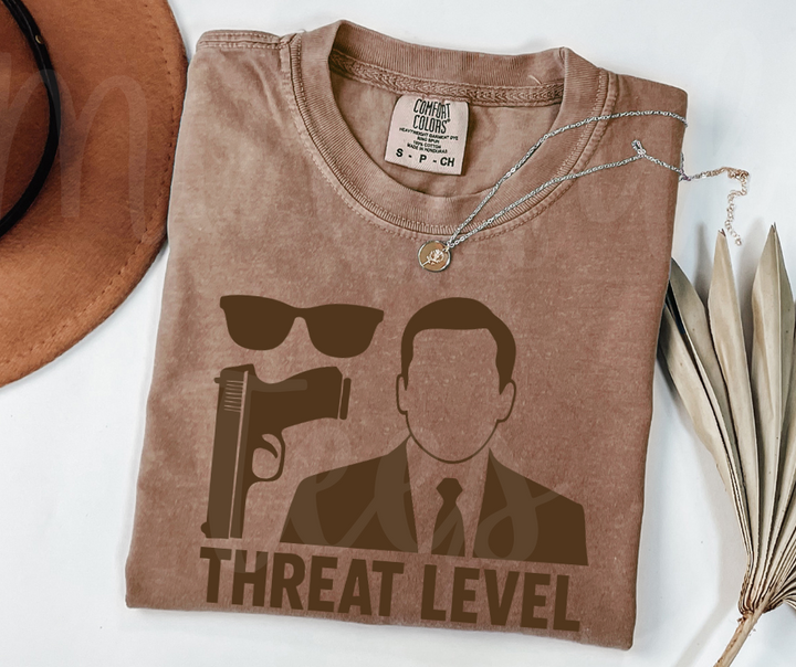 "Threat Level Midnight" Sarcastic Design The Office Inspired Unisex heavyweight t-shirt
