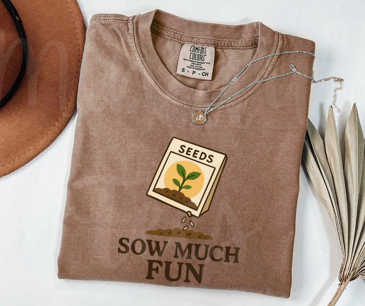 "Sow Much Fun" Funny Plant Lover Tee Design Unisex heavyweight t-shirt