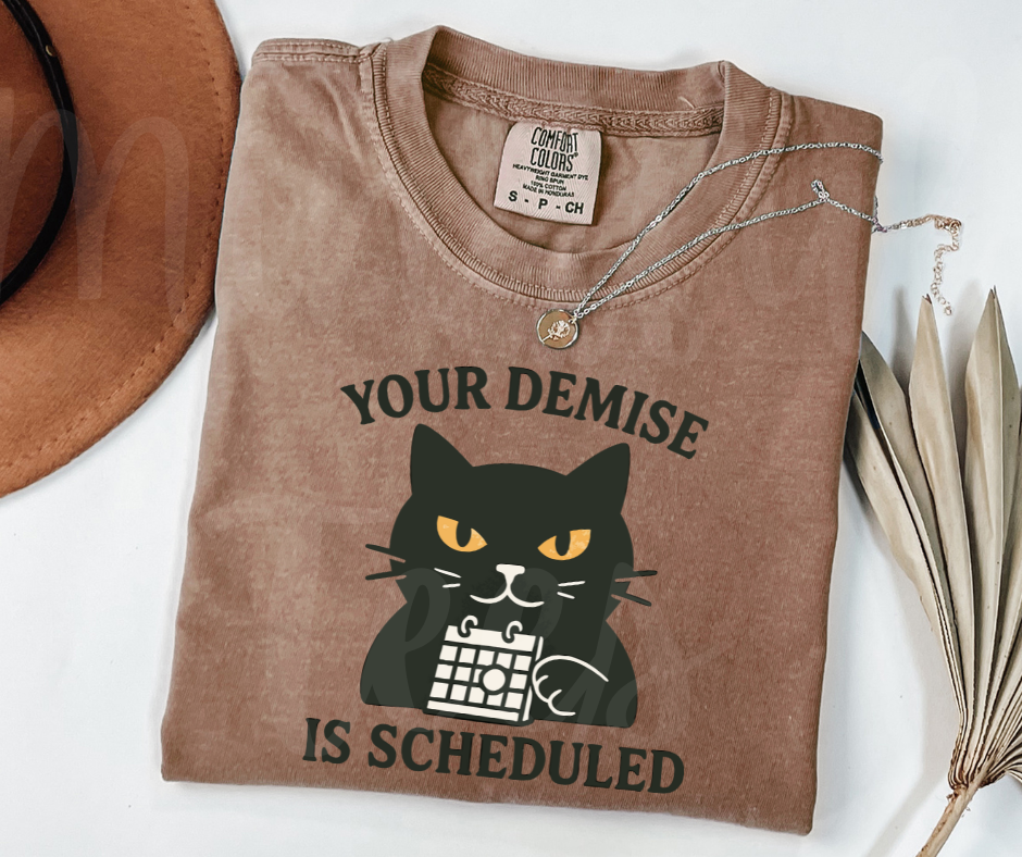 "Your Demise" Sarcastic Cat Design Unisex heavyweight t-shirt