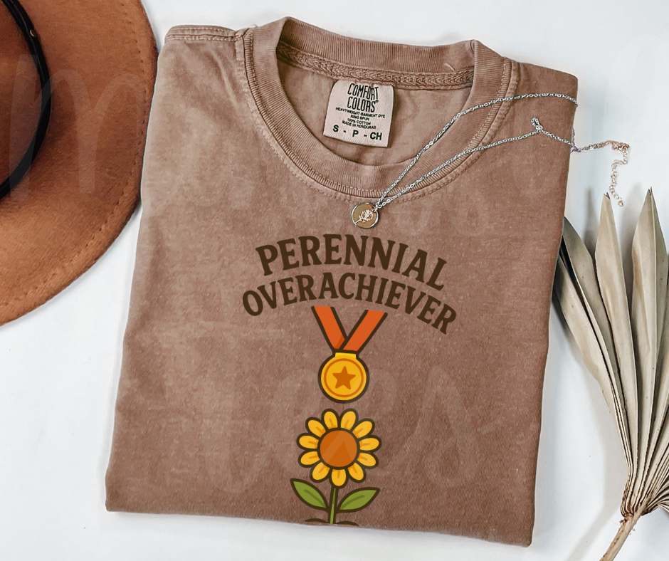 "Perennial Overachiever" Funny Plant Lover Tee Design Unisex heavyweight t-shirt