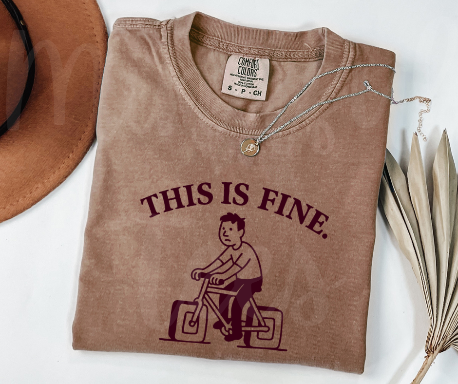 "This Is Fine" Sarcastic Design Unisex heavyweight t-shirt