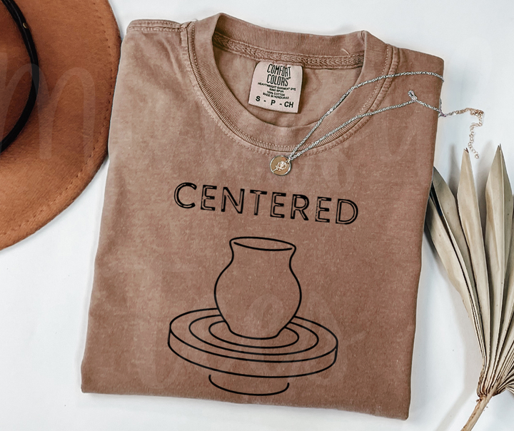 "Centered" Funny Design Pottery Clay Hobby Inspired Unisex heavyweight t-shirt