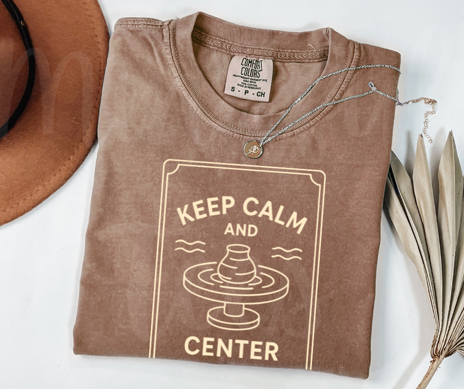 "Keep Calm" Funny Design Pottery Clay Hobby Inspired Unisex heavyweight t-shirt