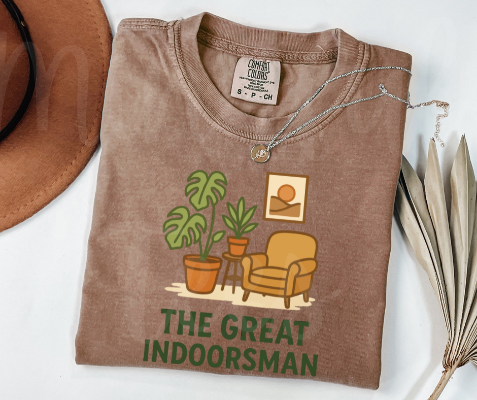 "The Great Indoorsman" Funny Plant Lover Tee Design Unisex heavyweight t-shirt