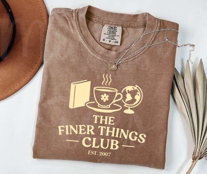 "The Finer Things Club" Sarcastic Design The Office Inspired Unisex heavyweight t-shirt