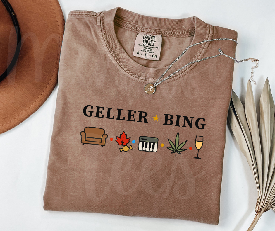 "Geller- Bing" Sarcastic Design Friends Inspired Unisex heavyweight t-shirt