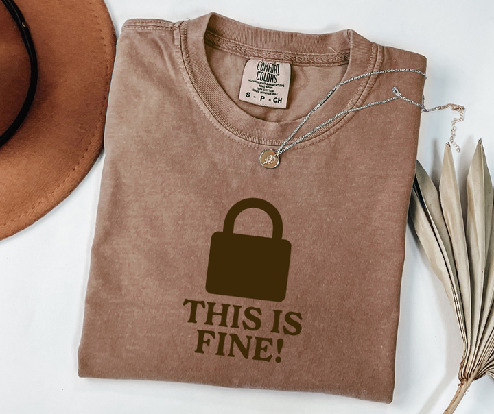 "This Is Fine" Sarcastic Design Unisex heavyweight t-shirt
