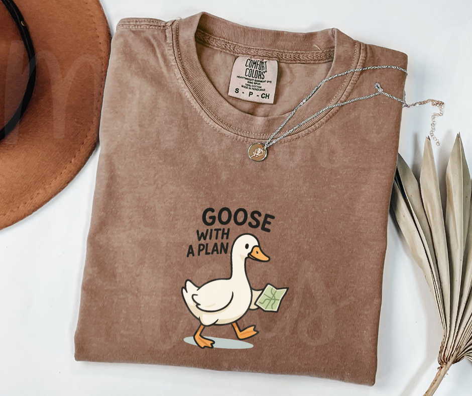 "Goose with a Plan" Sarcastic Design Unisex heavyweight t-shirt
