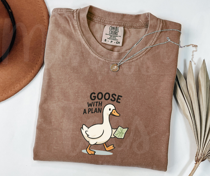 "Goose with a Plan" Sarcastic Design Unisex heavyweight t-shirt