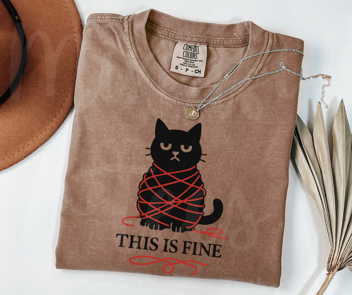 "This Is Fine" Sarcastic Design Unisex heavyweight t-shirt