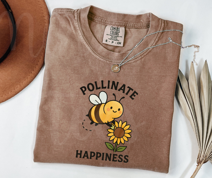 "Pollinate Happines" Funny Plant Lover Tee Design Unisex heavyweight t-shirt