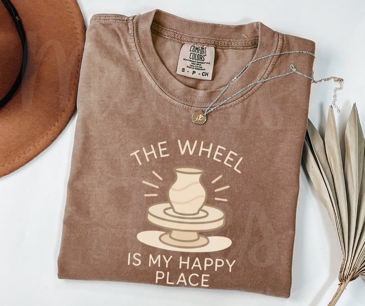 "Happy Place" Funny Design Pottery Clay Hobby Inspired Unisex heavyweight t-shirt