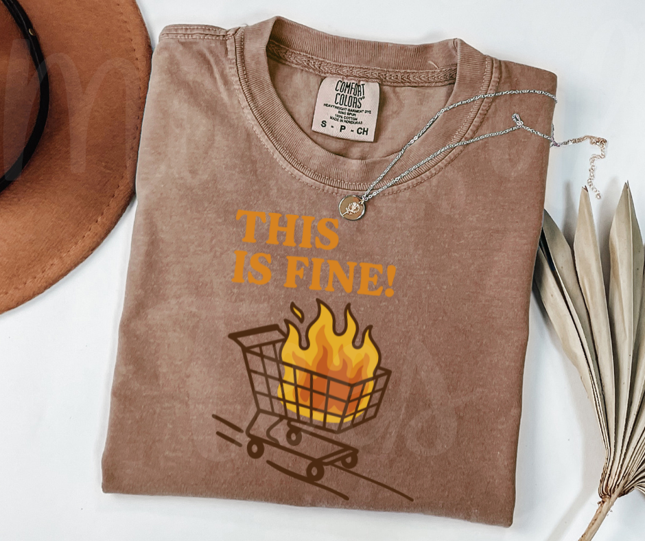 "This Is Fine" Sarcastic Design Unisex heavyweight t-shirt