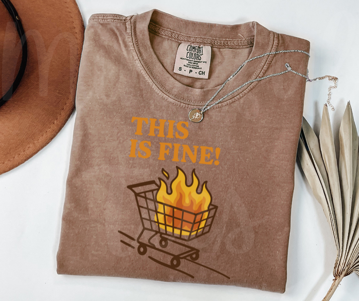 "This Is Fine" Sarcastic Design Unisex heavyweight t-shirt