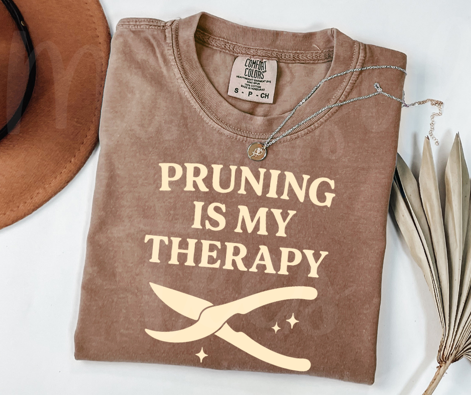 "Pruning Is My Therapy" Funny Plant Lover Tee Design Unisex heavyweight t-shirt