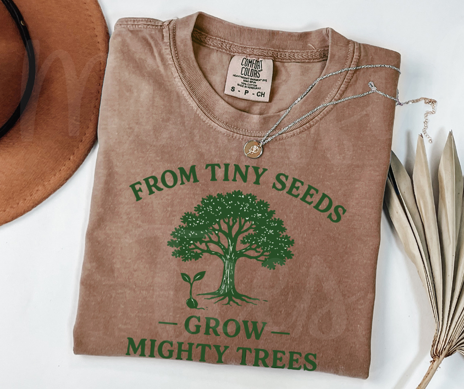 "From Tiny Seeds" Funny Plant Lover Tee Design Unisex heavyweight t-shirt