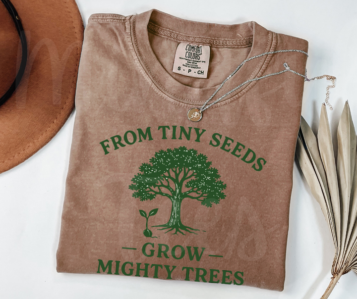"From Tiny Seeds" Funny Plant Lover Tee Design Unisex heavyweight t-shirt