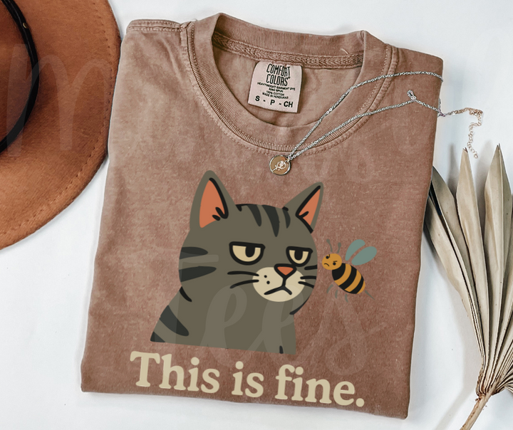 "This Is Fine" Sarcastic Design Unisex heavyweight t-shirt