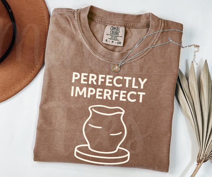 "Perfectly Imperfect" Funny Design Pottery Clay Hobby Inspired Unisex heavyweight t-shirt
