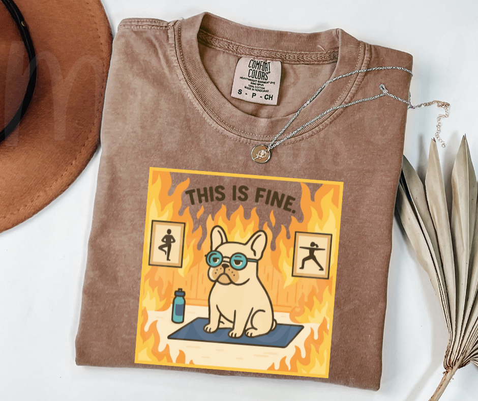 "This Is Fine" Sarcastic Design Unisex heavyweight t-shirt