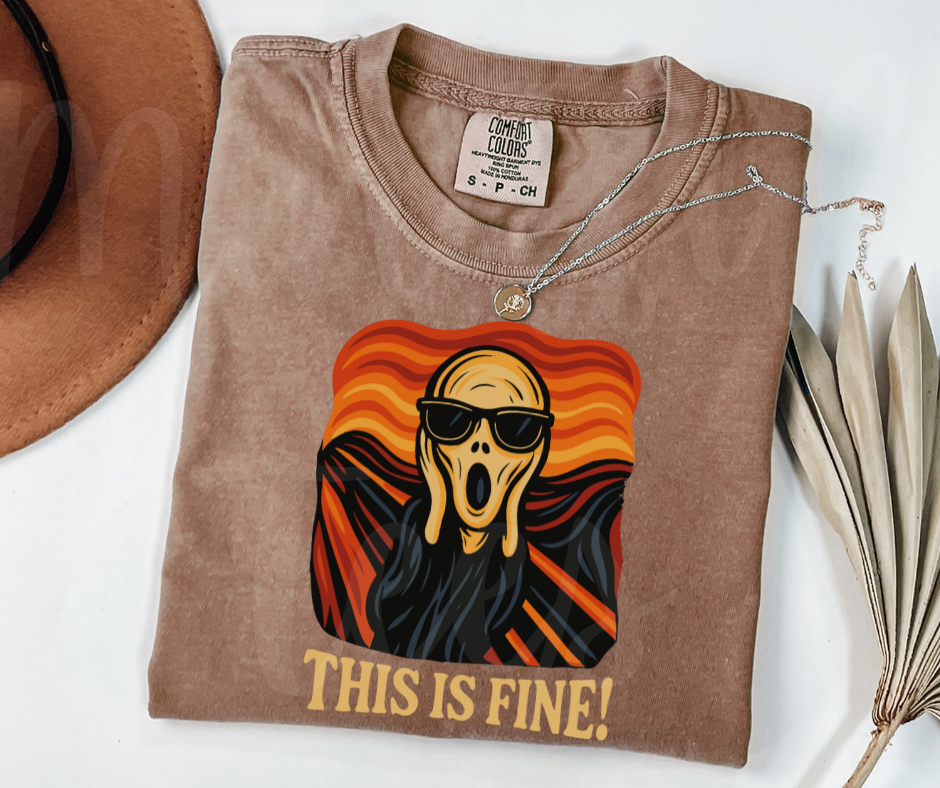 "This Is Fine" Sarcastic Design Unisex heavyweight t-shirt