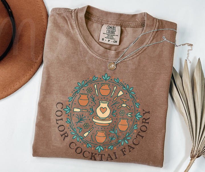 "Color Cocktail Factory" Funny Design Pottery Clay Hobby Inspired Unisex heavyweight t-shirt