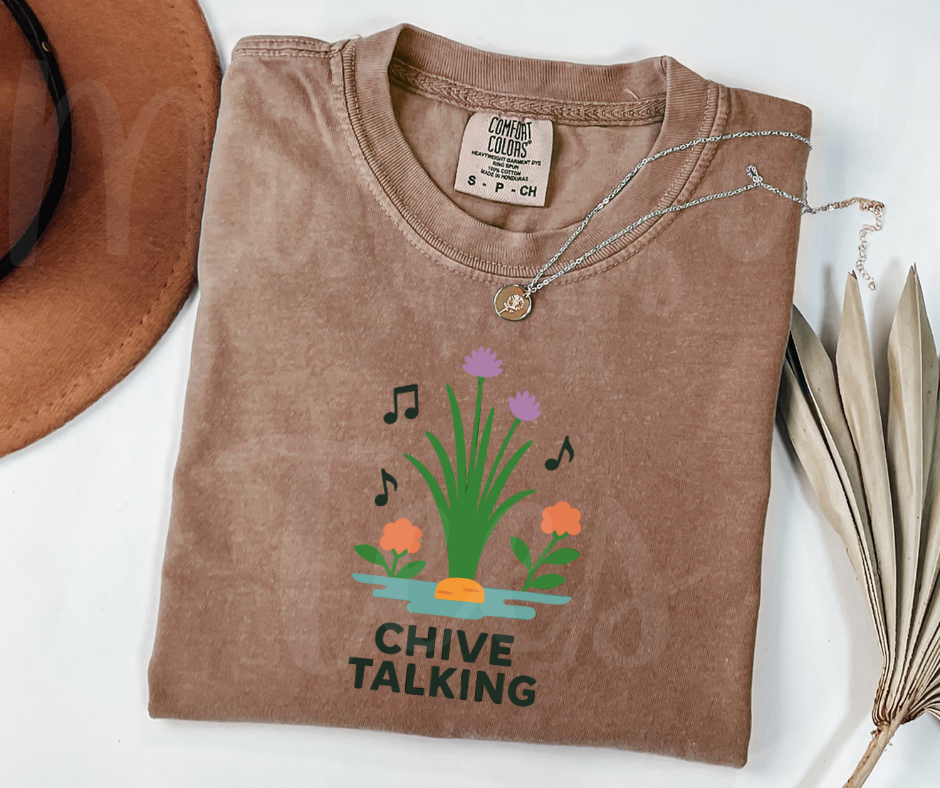 "Chive Talking" Funny Plant Lover Tee Design Unisex heavyweight t-shirt