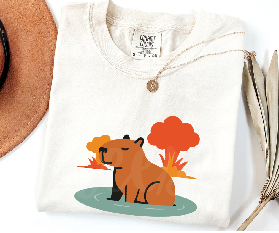 "Explosive Capybara" Sarcastic Design Unisex heavyweight t-shirt