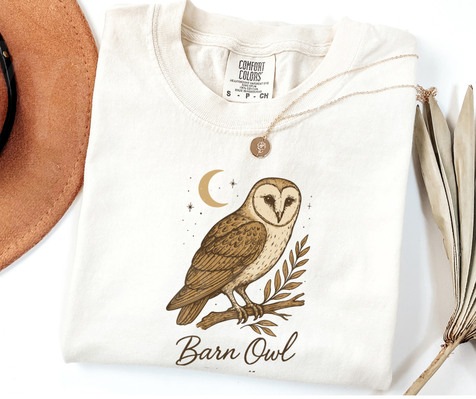 "Barn Owl" Birdwatching Design Birds and Nature Inspired Unisex heavyweight t-shirt