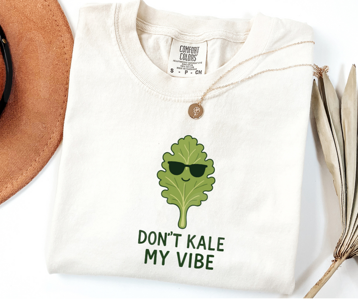 "Don't Kale My Vibe" Funny Plant Lover Tee Design Unisex heavyweight t-shirt