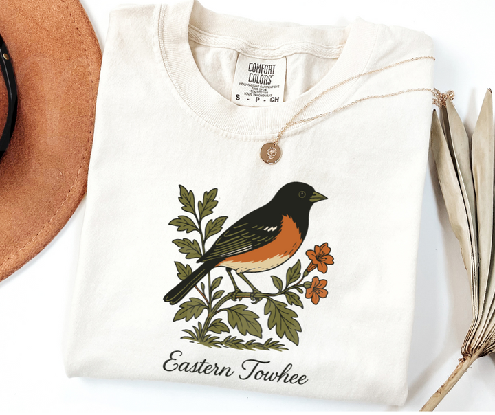 "Eastern Towhee" Birdwatching Design Birds and Nature Inspired Unisex heavyweight t-shirt