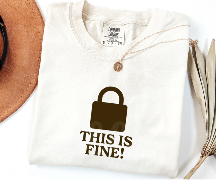 "This Is Fine" Sarcastic Design Unisex heavyweight t-shirt