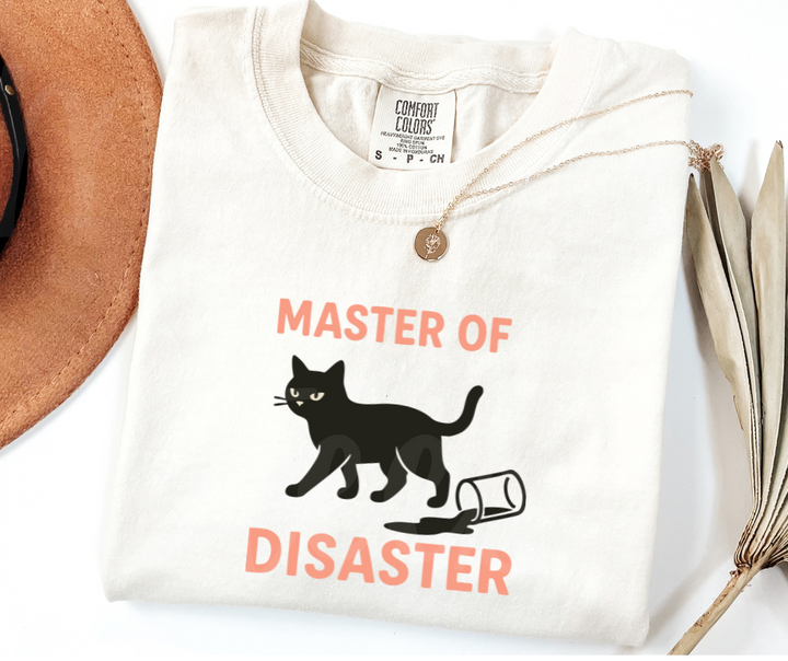 "Master Of Disaster" Sarcastic Cat Design Unisex heavyweight t-shirt