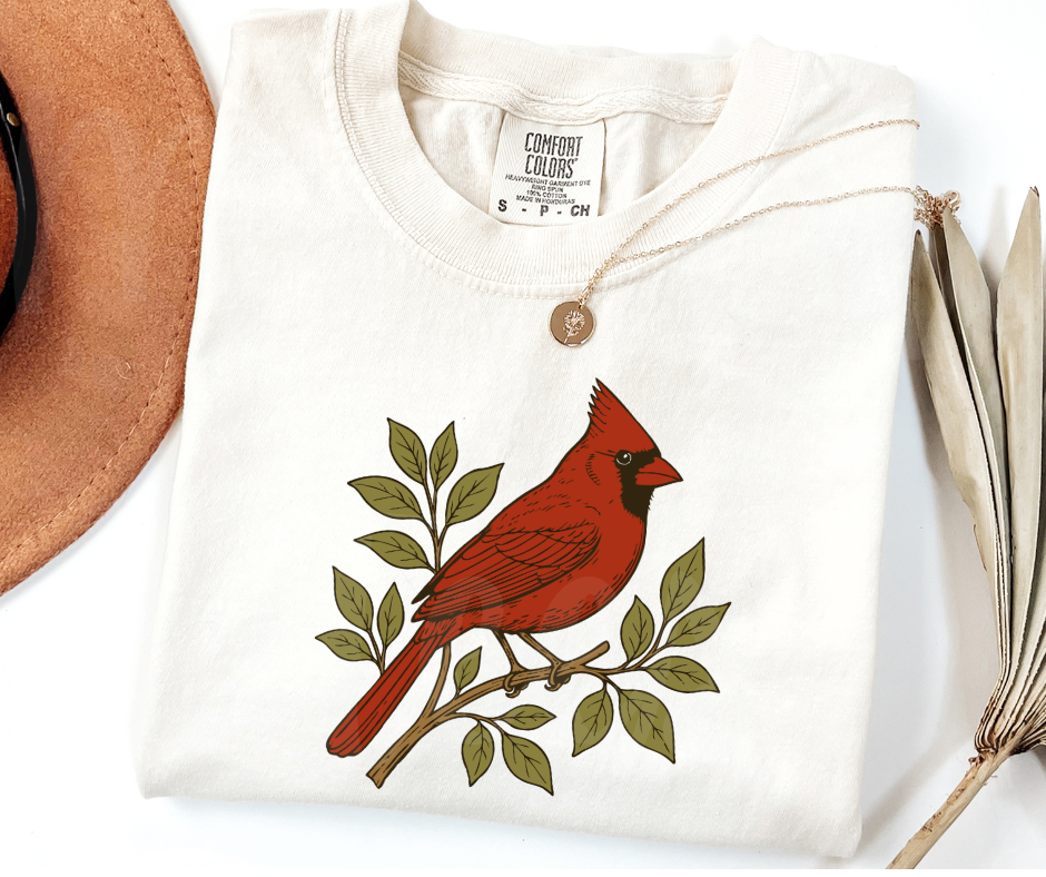 "Northern Cardinal" Birdwatching Design Birds and Nature Inspired Unisex heavyweight t-shirt