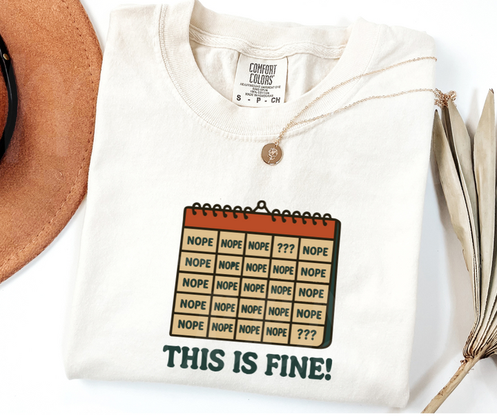 "This Is Fine" Sarcastic Design Unisex heavyweight t-shirt