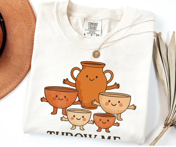 "Throw Me A Hug" Funny Design Pottery Clay Hobby Inspired Unisex heavyweight t-shirt