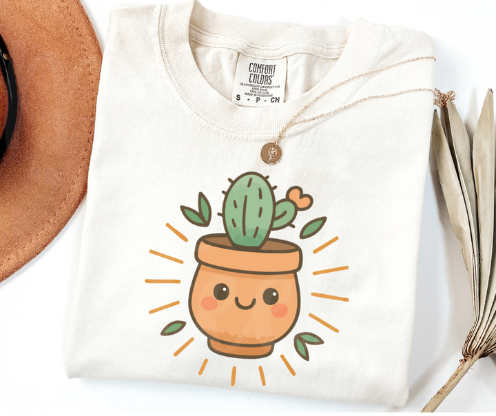 "Cute Cactus" Funny Design Pottery Clay Hobby Inspired Unisex heavyweight t-shirt