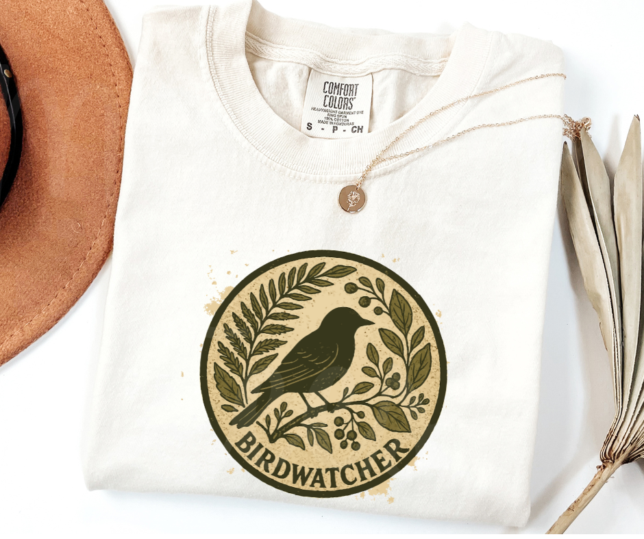 "Birdwatcher" Birdwatching Design Birds and Nature Inspired Unisex heavyweight t-shirt