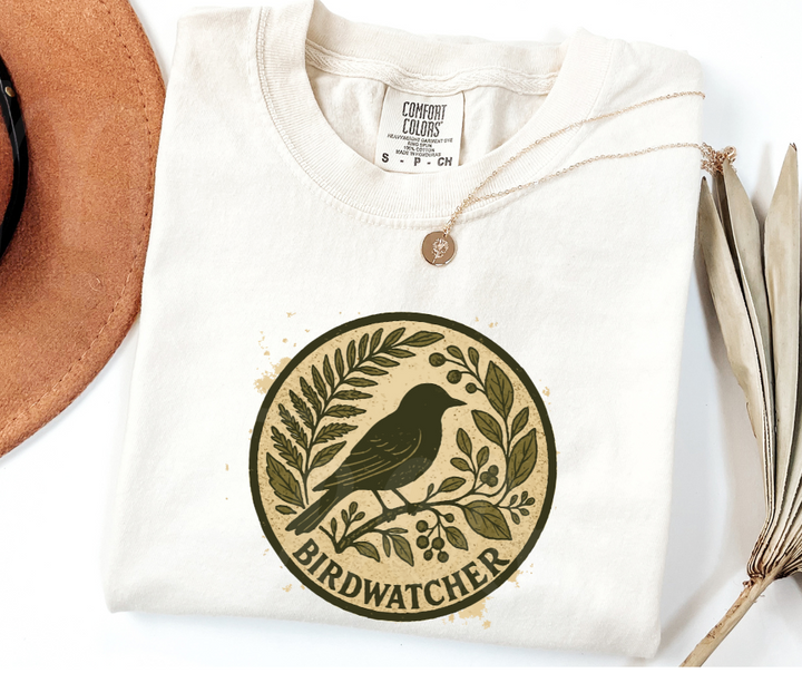"Birdwatcher" Birdwatching Design Birds and Nature Inspired Unisex heavyweight t-shirt