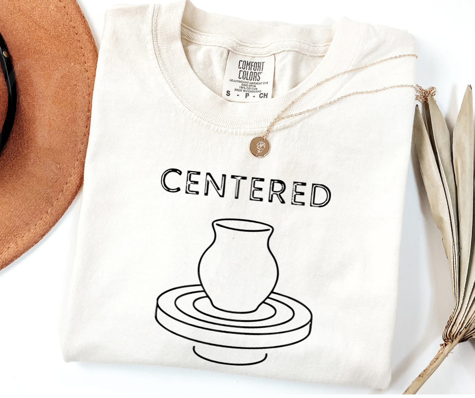 "Centered" Funny Design Pottery Clay Hobby Inspired Unisex heavyweight t-shirt